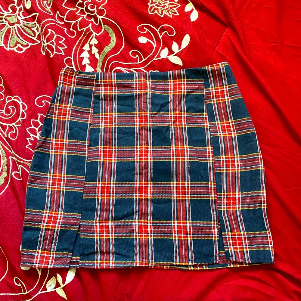 SHEIN Plaid Mini Skirt